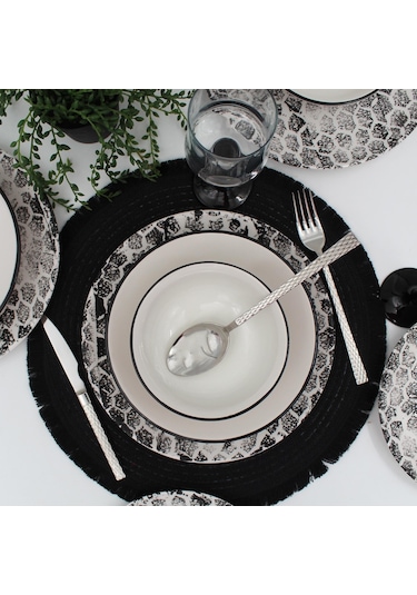 Snake 18 Parça Yemek Takımı Siyah