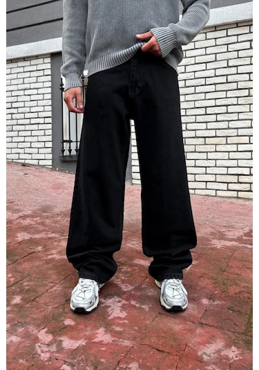 Flaw Basic Baggy Jean Siyah-28419 Siyah