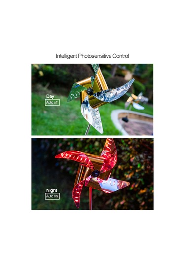 Gajeena Dış Mekan Güneş Enerjili Feneri - Çift Renkli Ledli Bahçe Şaraplığı, Otomatik Açma/kapama, Su Geçirmez, 6-8 Saat Süre