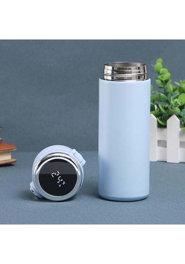 Mavi 304 Paslanmaz Çelik Akıllı Kupa Led Dokunmatik Sıçrama Küçük Taze Bir Bardak Hediyesi 320 Ml