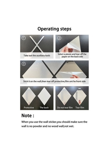 Opulentliving Modern Elmas Desenli Akrilik Ayna Sticker - Duvar Dekorasyonu, Farklı Renk Ve Boyut