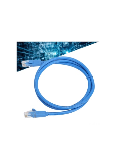 Fosenze 1m Uzunlukta Cat.6 Rj45 Ağ Kablosu - Gigabit Hızlı Veri Aktarımı, 8 Çekirdekli, Elektromanyetik Etkilere Dayanıklı, Mavi