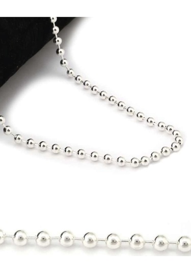 925 Ayar Gümüş Unisex Tırnak Makası Model Gümüş Top Zincir 2,5 Mm