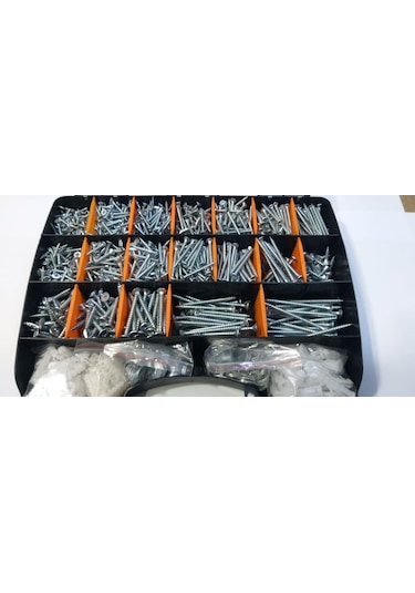 1960 Adet Sunta Vidası Dübel Pul Seti Çantalı Bölmeli 3675 Gr