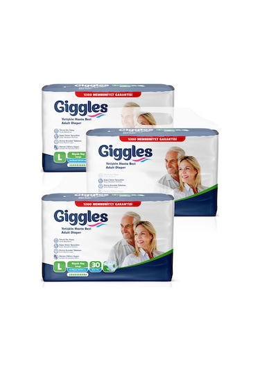 Giggles Yetişkin Bel Bağlamalı Hasta Bezi Large 3 x 30'Lu