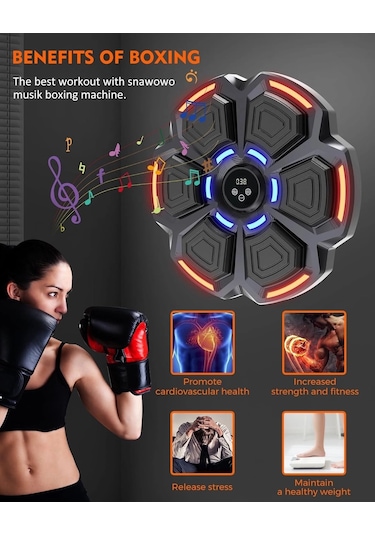 Bluetooth Hoparlör Özellikli Duvar Boks Makinesı 9 Mod Seviye Ayarlı Müzikli Boks Makinesı