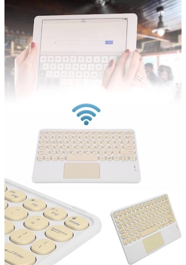 Ceylan Adam Android Ve Apple Uyumlu iOS Bluetooth Klavye Touchpad Slim Kablosuz Wifi Q Klavye