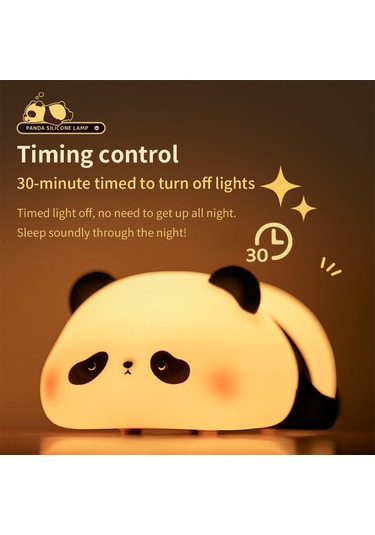 Silikon Panda Led Gece Lambası Sevimli Hayvan Karikatür Nightlights Çocuklar İçin Başucu Masa Lambası Yatak Odası Oturma Odası Dekor Oyuncaklar Hediye Beyaz