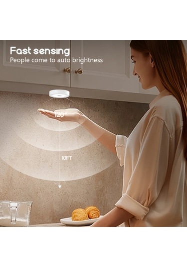 Lumaworld 6lı Amill Akıllı Hareket Sensörlü Usb Şarjlı Dimlenebilir Dolap Altı Led Işık Seti Sıcak Beyaz Sıcak Beyaz-3500k