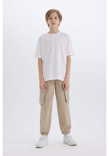 DeFacto Erkek Çocuk Kargo Cepli Beli Bağcıklı Lastikli Paça Jogger Paça Gabardin Pantolon C6623A824AUBG129 DeFacto Erkek Çocuk Kargo Cepli Beli Bağcıklı Lastikli Paça Jogger Paça Gabardin Pantolon C6623A824AUBG129