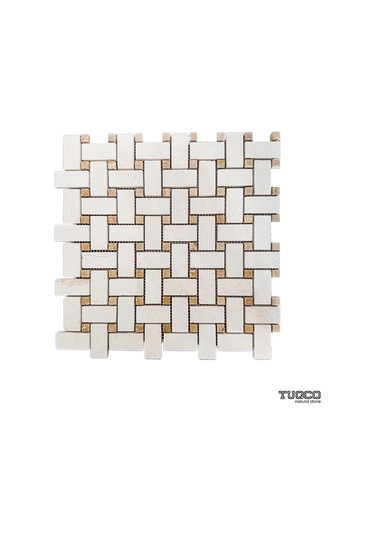 Tuqco Doğal Taş Basket Weave Myra Honlu Mermer Mozaik