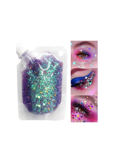 40 Ml Yüz Mücevherleri Göz Farı Pırıltılı Pigment Vücut Yüz Göz Parlak Pullar 11 C01