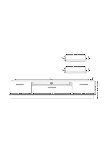 Decoraktiv Trendstyle 4 Mdf Tv Ünitesi Tv Sehpası Ceviz - Siyah Mermer