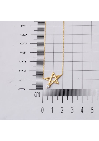 Bilezikci Tek Taşlı Altın Yıldız Kolye KLGLY8K28652