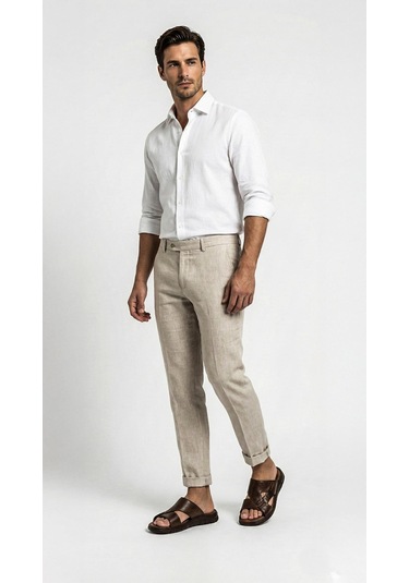 Kahverengi Erkek Hakiki Deri Terlik 713.2013 Kahverengi