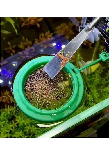 Liya Akvaryum Balık Yemleme Halkası 7.5 CM Mavi