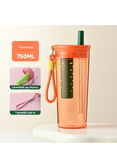 Jian Fan Dışmekan Taşın Değil Hasır Financan Plastik Bardak Büyük Kapasitelçayırma-mavi Mavi