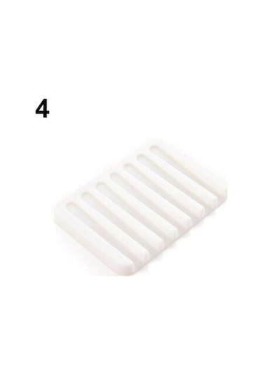 Beyaz Esnek Banyo Silikon Sabunluk Depolama Tutucu Soapbox Plaka Tepsi Drenaj