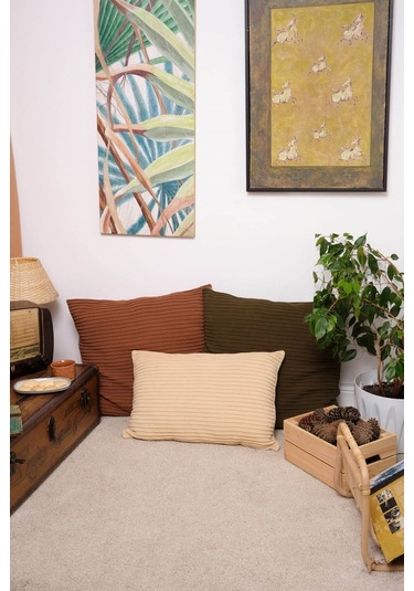 Peraluna Free Pıllow %100 Organik Pamuk Triko Yastık Kılıfı 60x40 Cm Taş - Taş