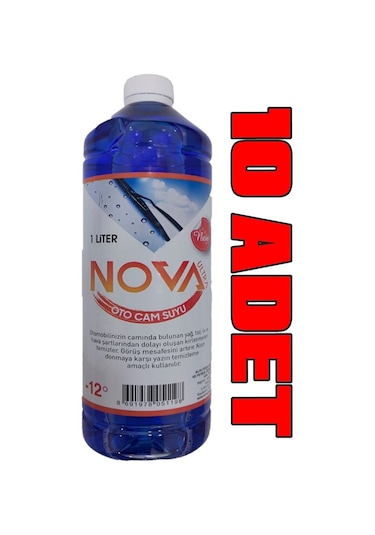 Nova Ultra -12 Derece Antifrizli Oto Cam Suyu 1 Litre X 10