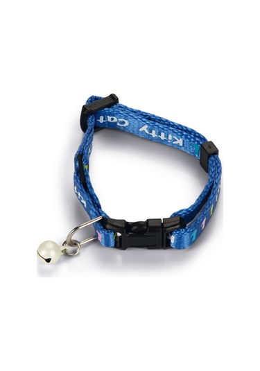 Beeztees Yavru Kedi Boyun Tasması, Zilli, Mavi, 17,5-23cm