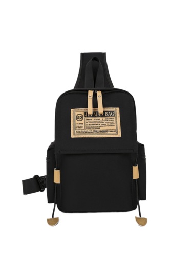 Büyük Kapasiteli Unisex Çapraz Çanta - Siyah