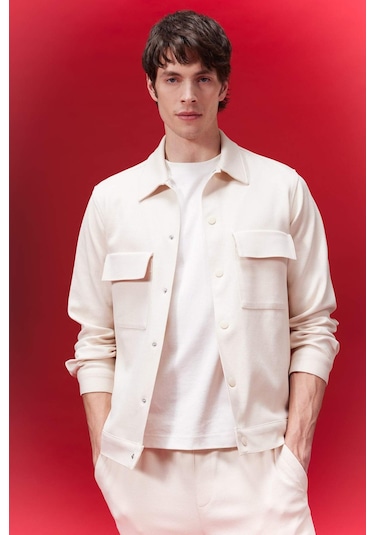 DeFacto Polo Yaka Çıtçıt Kapamalı Cepli Gömlek Ceket Z5178AZ24SPBG144 DeFacto Polo Yaka Çıtçıt Kapamalı Cepli Gömlek Ceket Z5178AZ24SPBG144