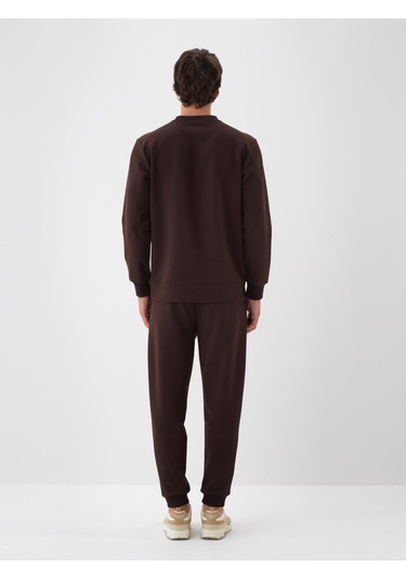 Kahverengi Pamuk Dokulu Regular Fit Sweat Pantolon 380186 Kahverengi