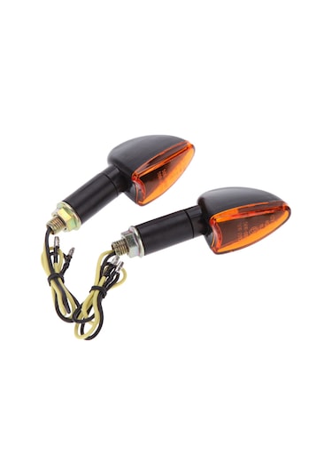 Youtek Motosiklet Sinyal Lambaları 12v 5w - 2 Uzun 2 Kısa Abs Kasa Sarı Lamba 8mm Dişli Atv/bisiklet Uyumlu