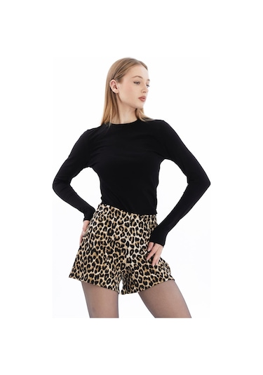 Penyebizden Leopar Desenli Şort-leopar Leopar