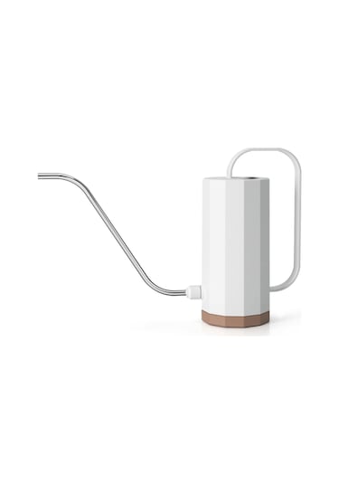 Kosona 1.2l Çelik Uçlu Plastik Sulama Kasa, Üç Bölümlü El Tutucu, Modern Çiçek Ve Sukulent Sulama Aleti, Beyaz Beyaz