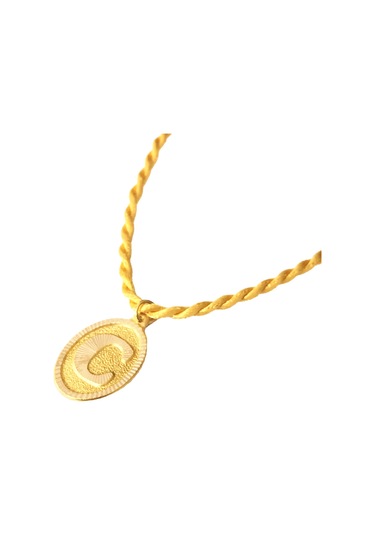 14 Ayar C Harf Sarı İpli Kolye