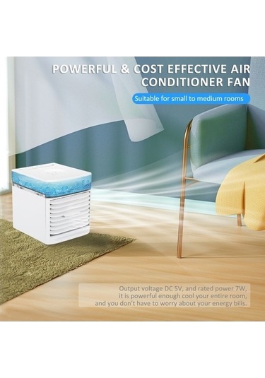 Ebitda 3 Hızlı Usb Soğutucu Fan - 41 Serinleten, Uv Dezenfekte, 7 Renk Led Masaüstü Klima - Ofis/yatak Odası/garaj İçin Etkili Soğutma