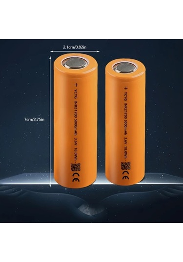 Lumaworld 2 Adet 3.6v 21700 Pil 5000mah Tırpan Fener El Aletleri