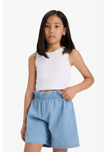 Defacto Kız Çocuk Jean Şort E6690a825smnm39 Mavi