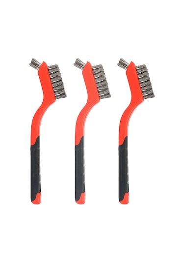 Aubyhe 3lü Temizlik Fırçası Seti: Pas Kaldırıcı, Nikel/çelik Bakır Telli, Delikli Abs Saplı Ev Araçları Temizleyici 7 İnç