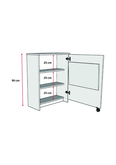 Asra Trend Mutfak Fonksiyonel Kiler Dolabı + Katlanır Masa Nevada