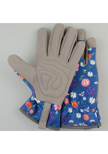 Singree Bahçe İşleri İçin Nefes Alabilir Diken Geçirmez Eldiven - Mavi Desenli