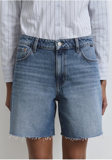 Mavi - Lidia Real Blue Puslu Koyu Mavi Jean Şort 1410145-89744 Koyu Mavi
