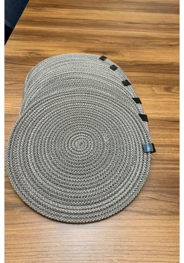 6 Adet Jüt Supla / Amerikan Servis Lux Sunum Tabak Altlığı Gri