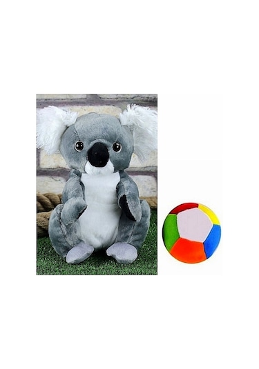 Peluş Koala 28 Cm Ve Peluş Top - 2 Ürün 1 Arada Oyuncak Renkli