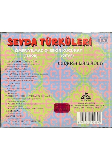 Plak Değildir Cd Dir Cd Ömer Yılmaz & Bekir Küçükay Sevda Türkü