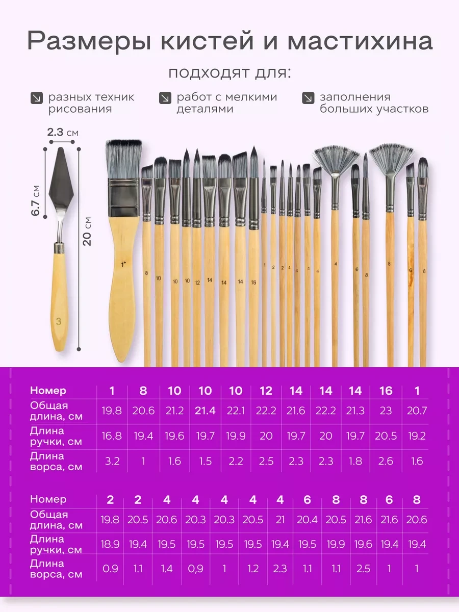 Kitso Resim Fırçaları, Sanatsal Set, 24 Adet 241189840