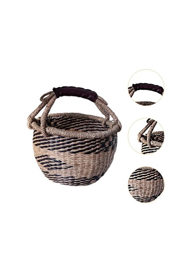 Homyl El Dokuması Piknik Sepeti Açık Seyahat Pazarı Için Siyah