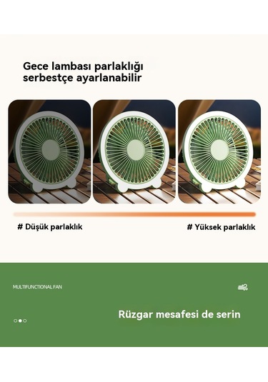 Aurora Usb Masa Lambası Elektrikli Fan Duvar Asılı Fan Yeşil