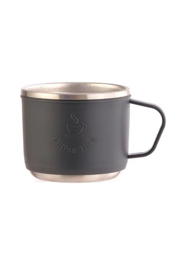 304 Paslanmaz Çelik 3 Bardaklı Termos Seti Çay Kahve Piknik Kamp Gri Gri