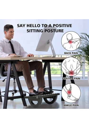 Xuweiwei Beyaz 1 Adet Ergonomik Ofis Ayak Dinlenme Altlığı Masajlı Masa Altı Ayaklık Beyaz