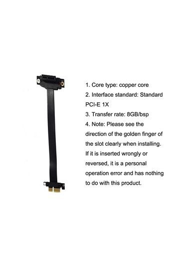 Sones Pcı-e 3.0 1x 180 Derece Grafik Kartı Kablosuz Ağ Kartı Adaptör Bloğu Uzatma Kablosu, Uzunluk: 30 Cm
