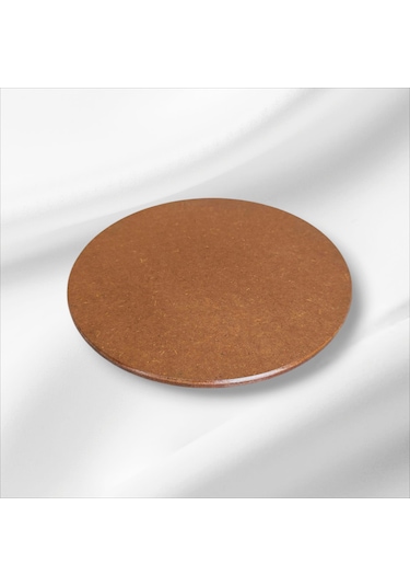 Ahşap Vernikli Yuvarlak Döner Sunumluk Tepsi