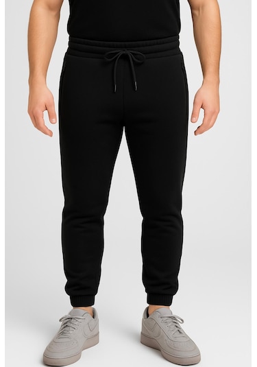 Axxel Erkek Siyah Eşofman Altı 3 İplik Şardonlu-p2118 Siyah